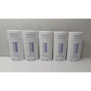 Lot Of 5 New Native Sensitive Body Cotton & Lily Deodorant Solid 2.65Oz